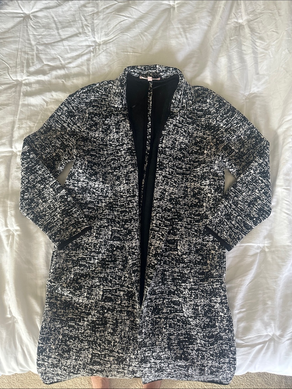 Philosophy womens Black and White Open-Front Cardigan Coat- 3/4 sleeve. Sz S